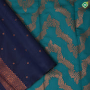 dark color base grand zari necklace design rangoli border trending fancy saree