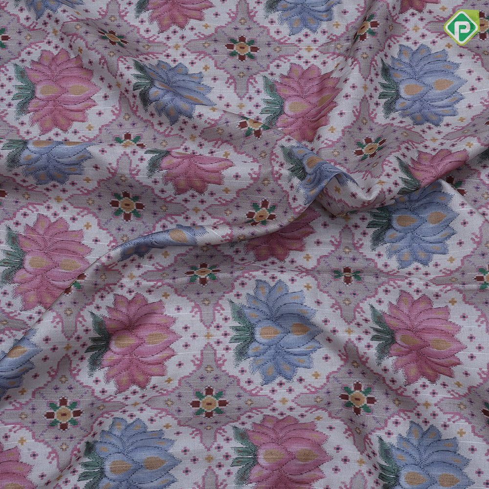 Fancy lotus digital printed Self multi designed border trending fancy Saree