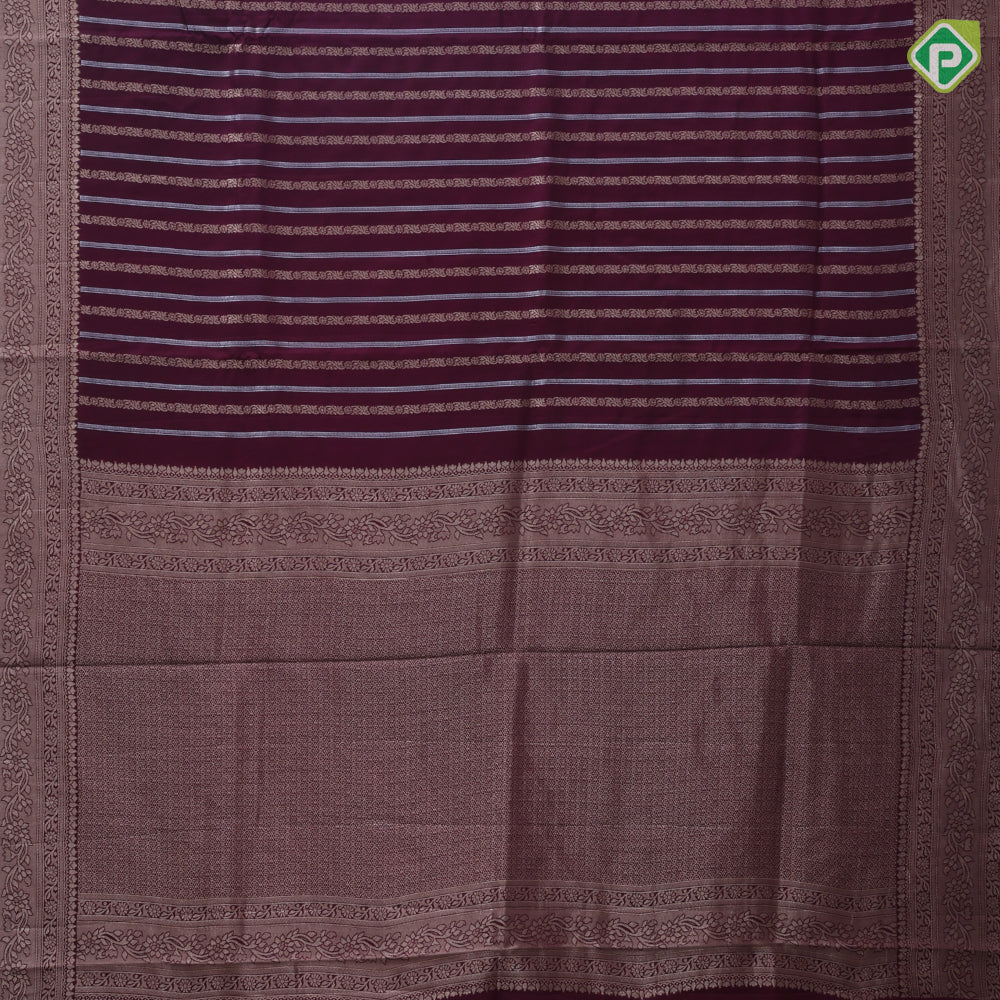 Dark color silver gold zari stripes design self rangoli border banaras style trending fancy saree