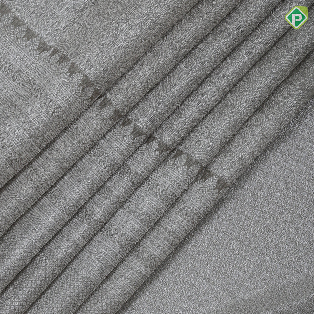 Pickle green neem zari abstract design self color neem zari multi design lines border organza silk saree