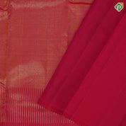 Rani pink gold zari shimmer tissue tower design self gold zari plain tissue border contemporary silk saree
