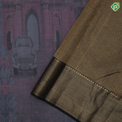 Steel grey base dusky pink Historical India inspired subtle vintage artistic details woven signature kanchipuram masterpiece silk saree