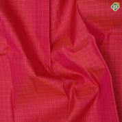 Pinkish Orange Gold Zari Vairaoosi Checked Design Ganga Jamuna Lines Border Design Traditional Silk Saree