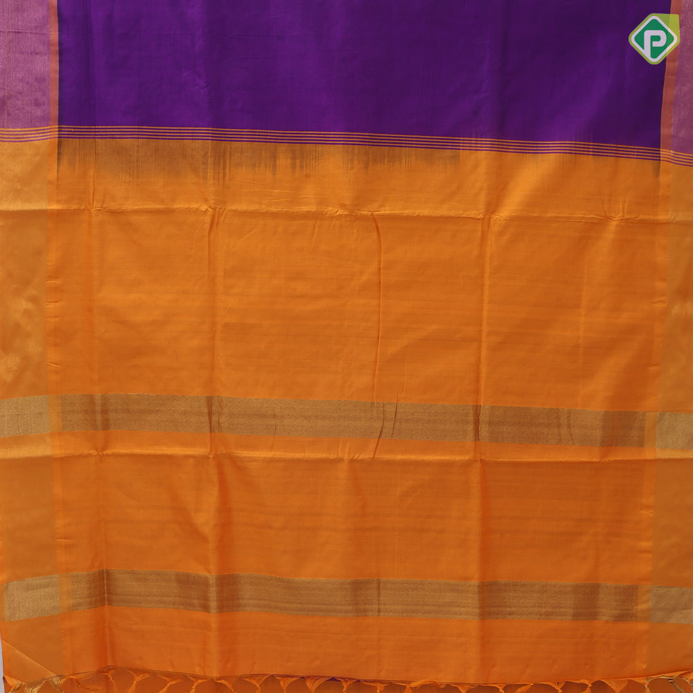 Darker color shades plain design contrast color border gold tissue border silk cotton saree