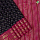 Navy Blue Gold Zari Checked Design Rani Pink Nandhi Border Design Traditional Silk Saree