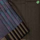 Steel grey base dusky pink Historical India inspired subtle vintage artistic details woven signature kanchipuram masterpiece silk saree
