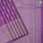 Lavender with neem zari flower bunch butta self neem zari two part border traditional silk saree