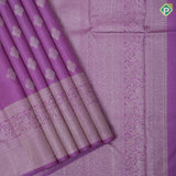 Lavender with neem zari flower bunch butta self neem zari two part border traditional silk saree