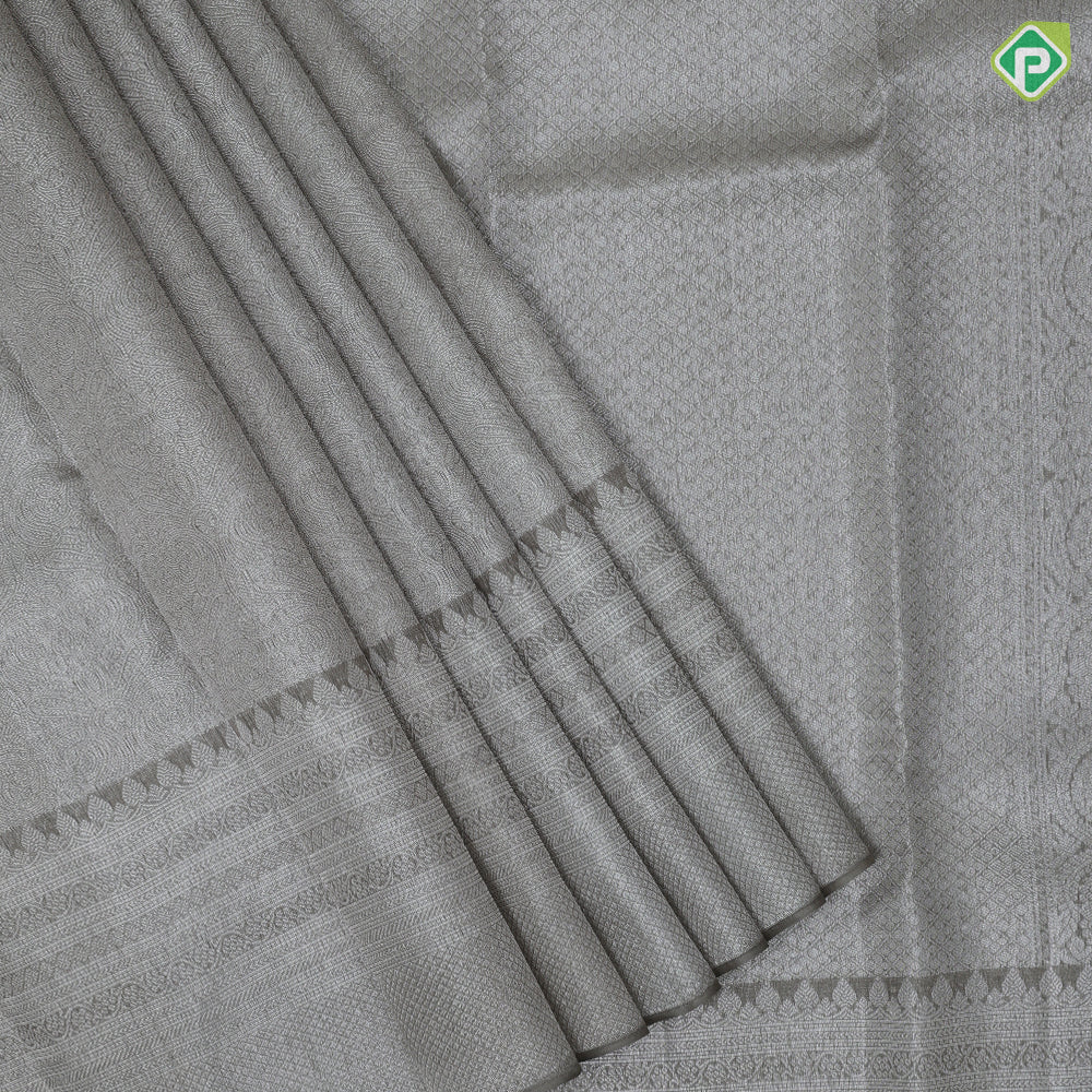 Pickle green neem zari abstract design self color neem zari multi design lines border organza silk saree