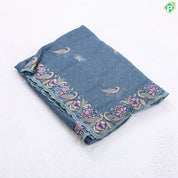 Mustard yellow tissue effect flamingo butta embroidered design multi color cut work border hollywood fancy saree