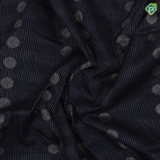 Indigo blue gold zari chakkaram butta design half white zari rangoli butta border Art silk saree