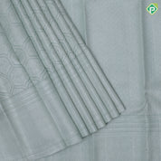 pista gold zari grand floral design self silver zari multi design lines border kanchi kora silk saree