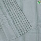 pista gold zari grand floral design self silver zari multi design lines border kanchi kora silk saree