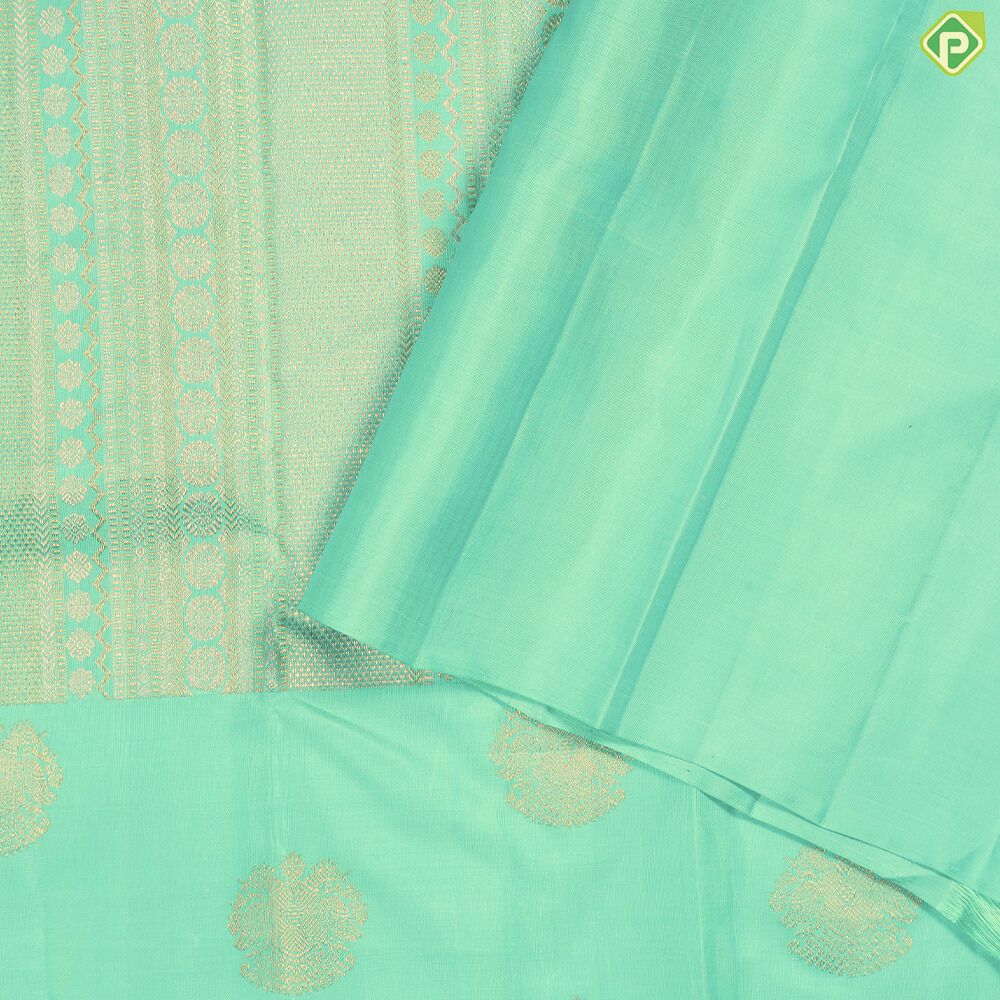 Rexona Green With Silver And Gold Zari Self Plain Border Contemporary Trendy Designer Silk Saree