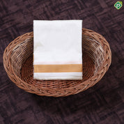 White Gold Zari Border 8 Muzham 60Kuligai Asha Silk Dhoti