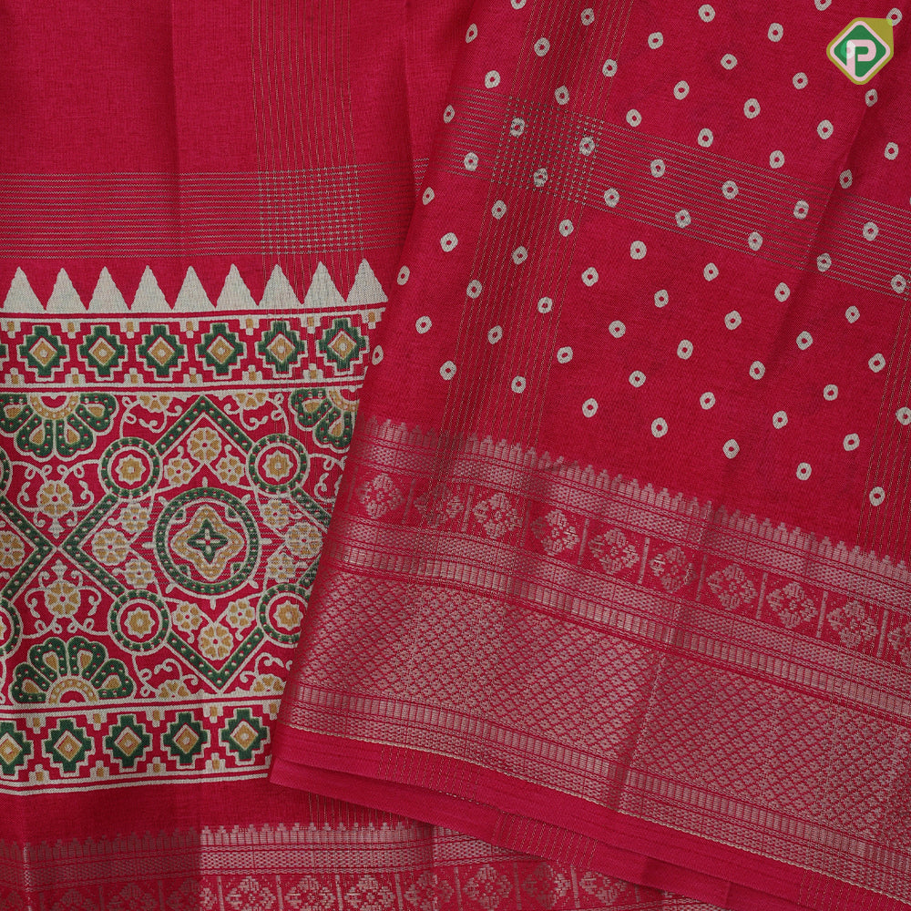 Dark color gold zari groped lined rangoli design padded self gold zari border fancy cotton saree