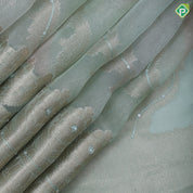 Pista green with silver zari floral tissue design self zari floral pattern border fancy tissue saree