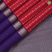 Rani Pink Gold Zari Ruthracham Design Violet Mayilkan Double Border Traditional Silk Saree