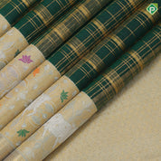 magenta gold zari multi lines checks design mint green gold zari meena work design border pichwai fusion silk saree