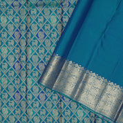 Peacok green blue combo gold zari annam and yaali butta self gold zari annam yaali butta border Grand bridal silk saree
