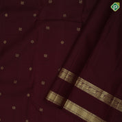 Dark Maroon Gold Zari Peacock Chagaram Butta Design Double Border Ruthracham Peacock Mayilkan Border Design Traditional Silk Saree