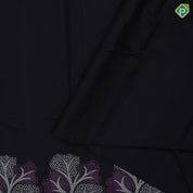 Block Plan Body Silver Zari Tree Border Design Luxury Block Silk Saree