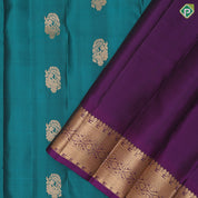Bottle Green Gold Zari Peacock Butta Design Purple Colour Mayilkan Floral Border Design Pure Mix Silk Saree