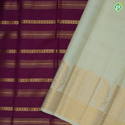 Wine Colour Gold Zari Straight Arow Design Multi Colour Ruthracham Mayilkan Border Design Traditional Silk Saree