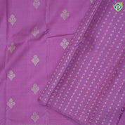 Lavender with neem zari flower bunch butta self neem zari two part border traditional silk saree