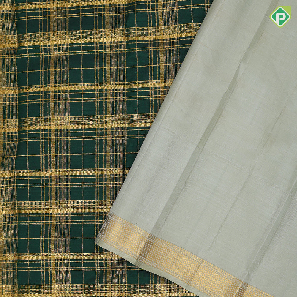 magenta gold zari multi lines checks design mint green gold zari meena work design border pichwai fusion silk saree