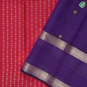 Rani Pink Gold Zari Ruthracham Design Violet Mayilkan Double Border Traditional Silk Saree