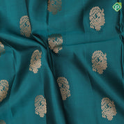 Bottle Green Gold Zari Peacock Butta Design Purple Colour Mayilkan Floral Border Design Pure Mix Silk Saree