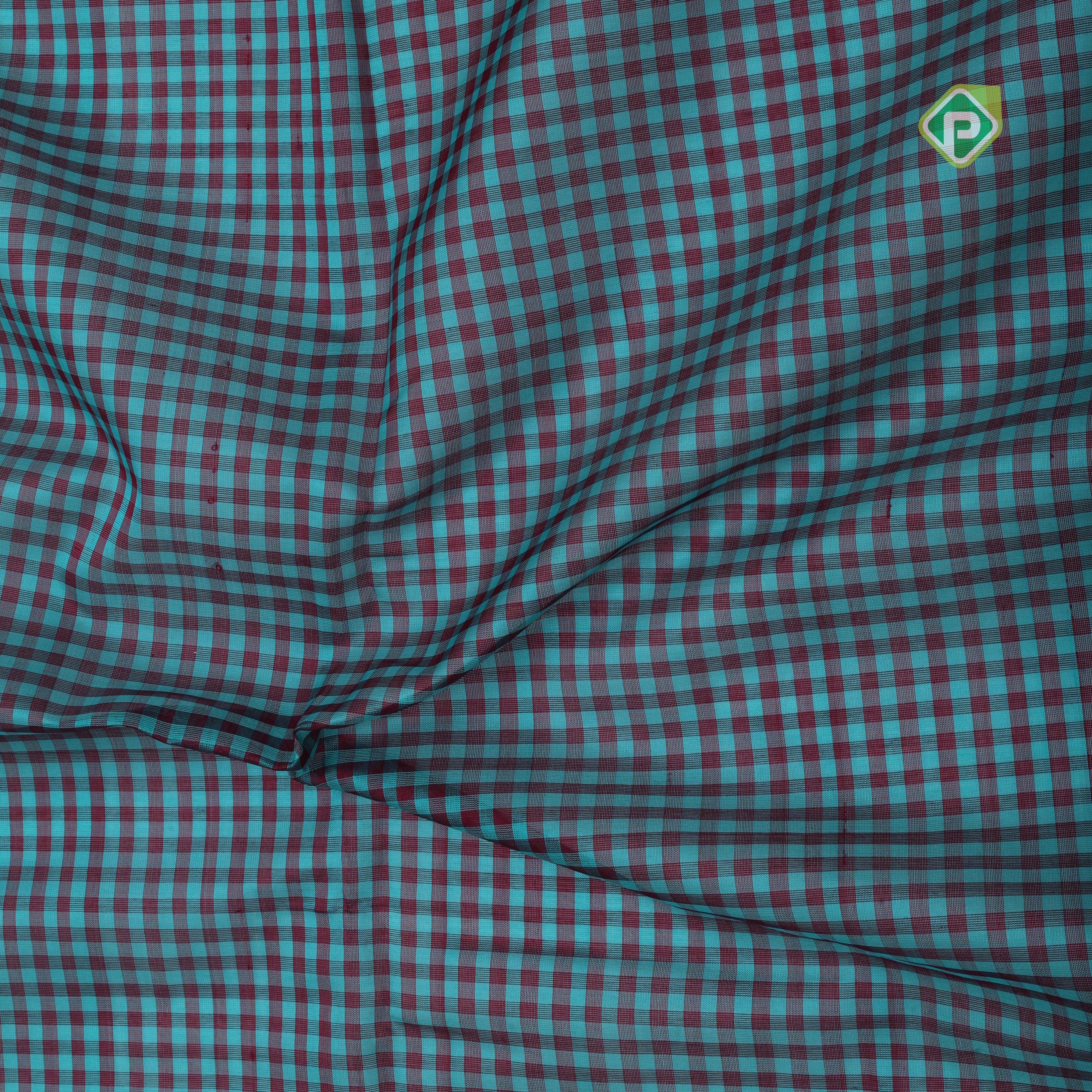 Green base Multi color checked grand pallu Lemon green gold zari koorvai temple border silk cotton saree