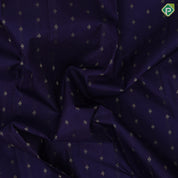 Indigo blue gold zari small butta lines design self with fancy design edge border gift silk saree