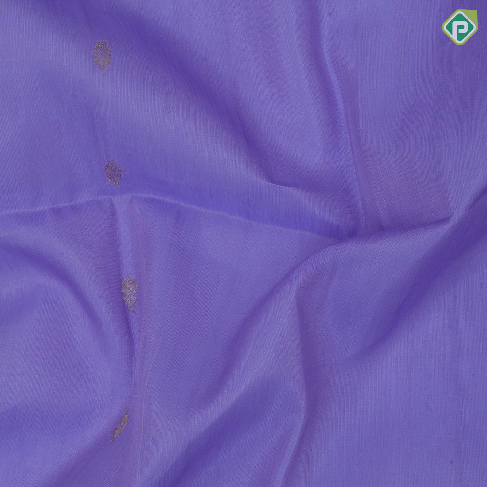 Lavender gold zari diamond shape flower butta motifs self gold zari lines border ikkat design pallu linen soft silk saree