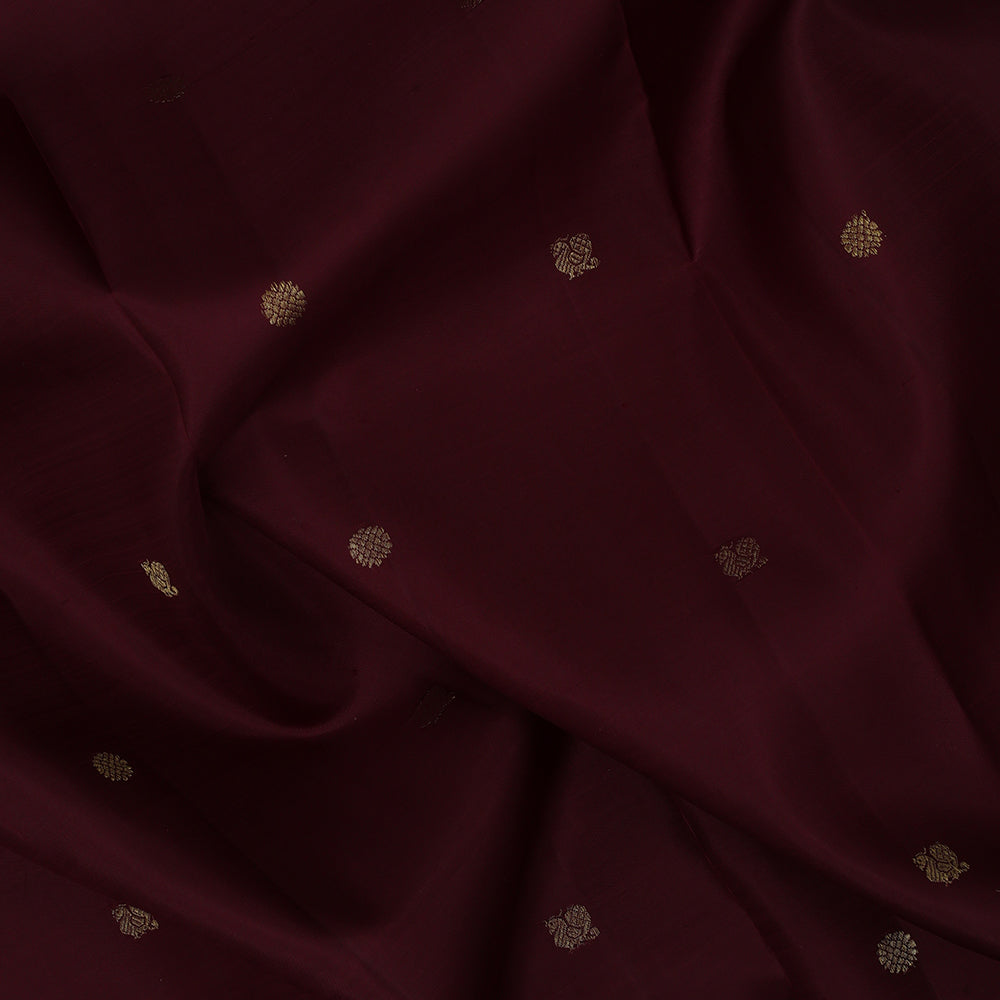 Red whine gold zeri  peacock chakaram design self colour ruthratcha border design traditional silk  saree