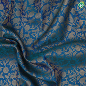 Peacock blue gold zari vanasingaram design rani red gold zari peacock butta lines border exclusive bridal silk saree