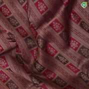 Purple base flower bunch in frame grand design self gold zari micro diamond border grand bridal silk saree