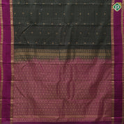 mummy brown gold zari vairaoosi kattam flower butta bottle green gold zari retta pattai border pure mix silk saree