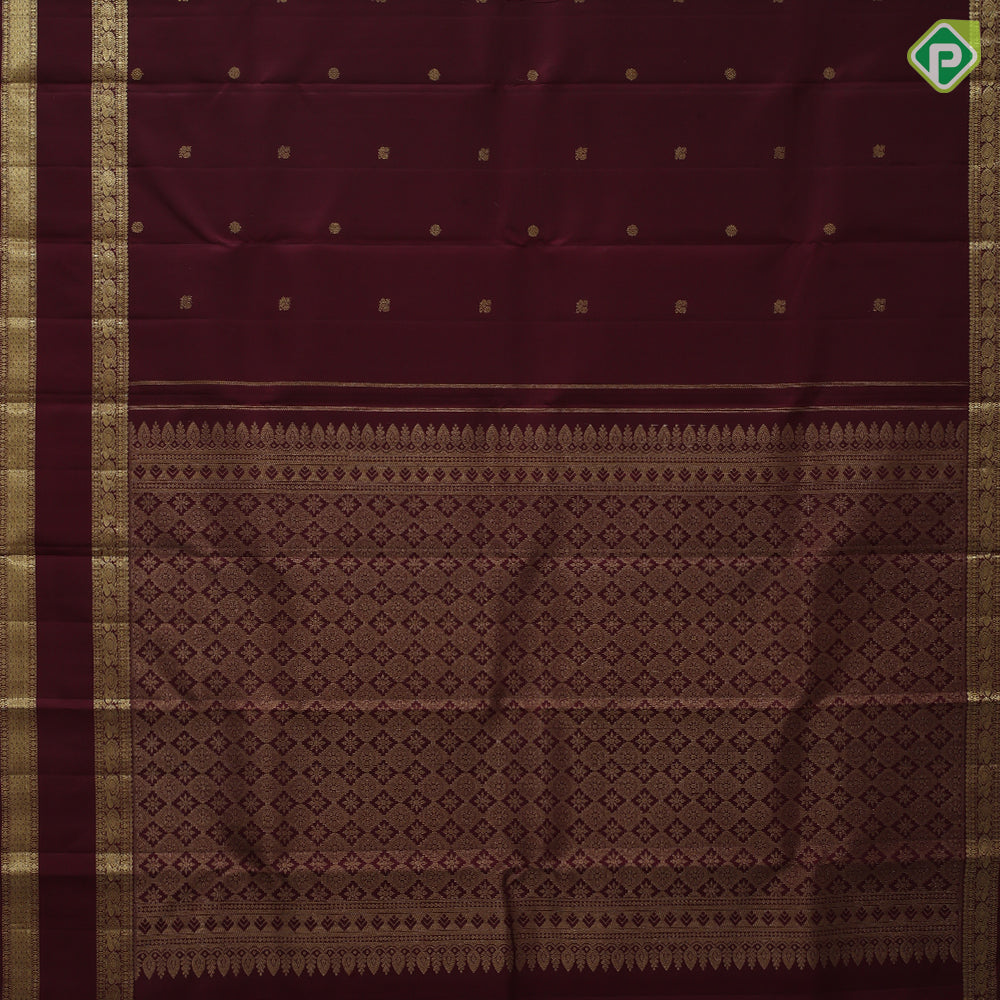 Red whine gold zeri  peacock chakaram design self colour ruthratcha border design traditional silk  saree