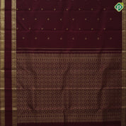 Red whine gold zeri  peacock chakaram design self colour ruthratcha border design traditional silk  saree