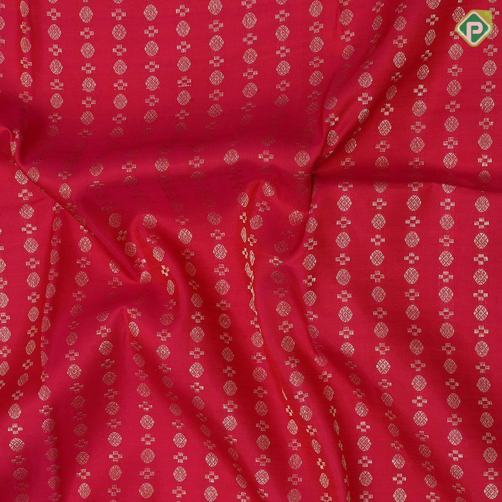 Rani Pink Gold Zari Ruthracham Design Violet Mayilkan Double Border Traditional Silk Saree