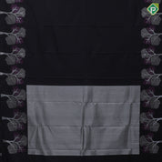 Block Plan Body Silver Zari Tree Border Design Luxury Block Silk Saree