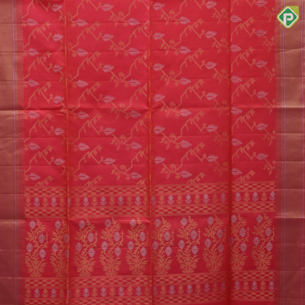 Forest green silver gold zari geometrical design self gold zari silver zari lines border soft silk saree