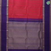 Rani Pink Gold Zari Ruthracham Design Violet Mayilkan Double Border Traditional Silk Saree