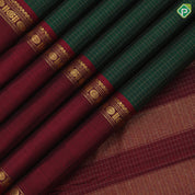 Bottle Green Vairaoosi Checks Design Marron Mango Mustard Ruthracham Border Design Traditional Silk Saree
