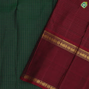 Bottle Green Vairaoosi Checks Design Marron Mango Mustard Ruthracham Border Design Traditional Silk Saree