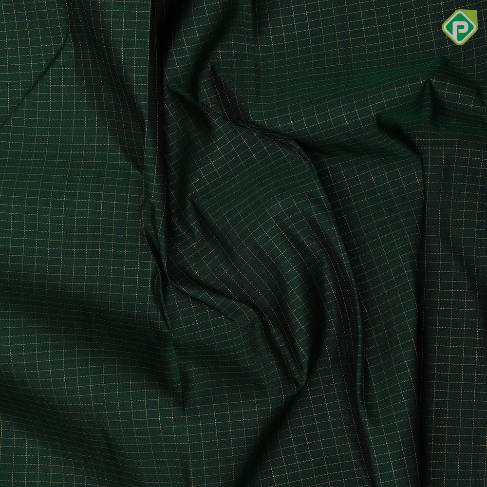 Bottle Green Vairaoosi Checks Design Marron Mango Mustard Ruthracham Border Design Traditional Silk Saree