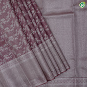Onion pink and neem zari grand floral design self color and zari micro particles design border organza silk saree
