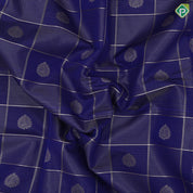 Royal blue gold zari window panel and thilagam design peach pink neem zari rettapet border art silk saree